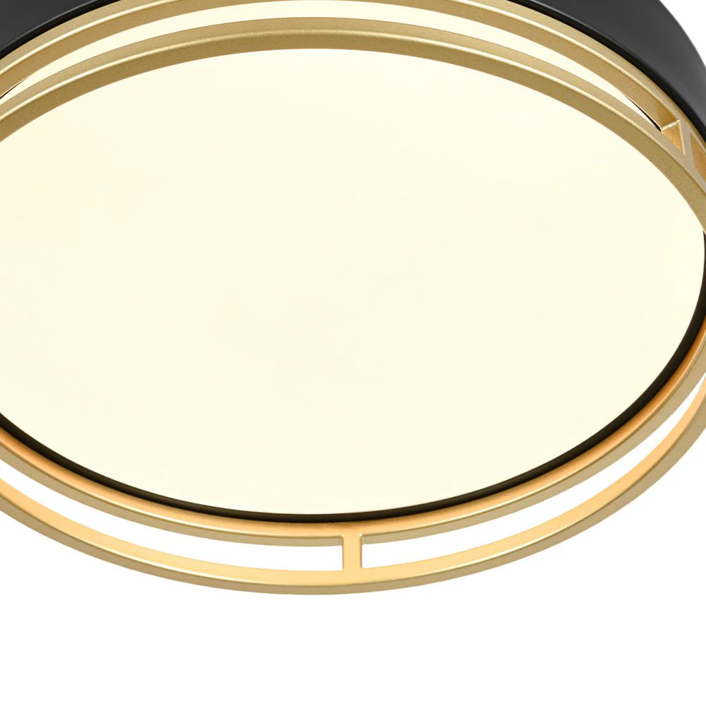 Black Gold Metal Round Dimmable LED Flush Mount Light 5CCT - Image 11