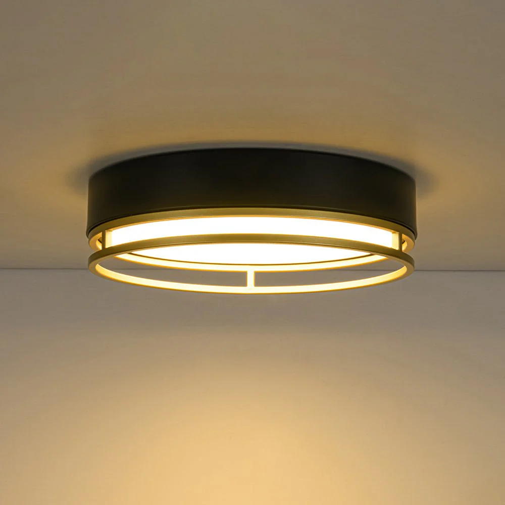 Black Gold Metal Round Dimmable LED Flush Mount Light 5CCT - Image 14
