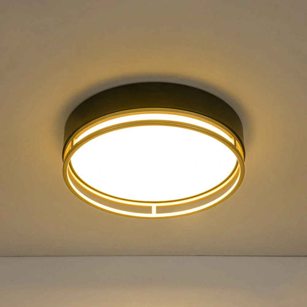 Black Gold Metal Round Dimmable LED Flush Mount Light 5CCT - Image 15
