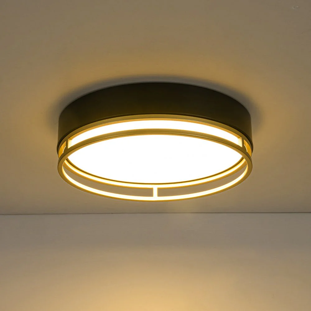 Black Gold Metal Round Dimmable LED Flush Mount Light 5CCT - Image 16