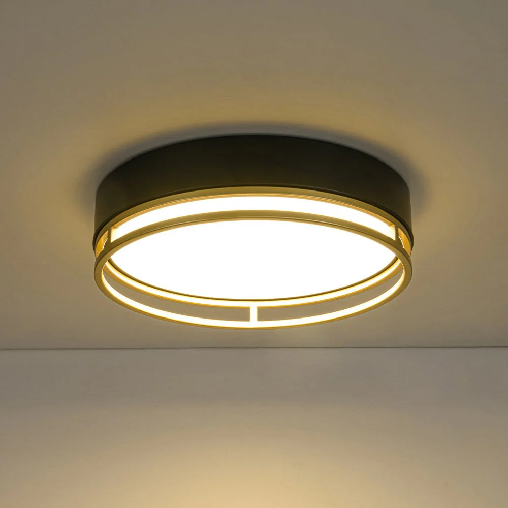 Black Gold Metal Round Dimmable LED Flush Mount Light 5CCT - Image 17