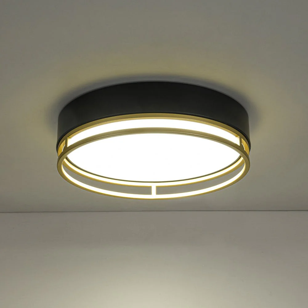 Black Gold Metal Round Dimmable LED Flush Mount Light 5CCT - Image 18
