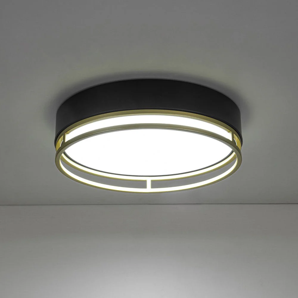Black Gold Metal Round Dimmable LED Flush Mount Light 5CCT - Image 19
