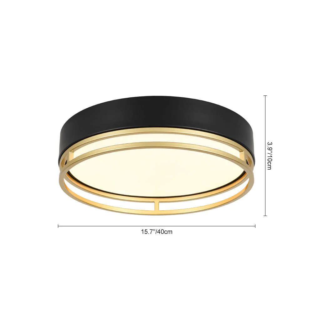 Black Gold Metal Round Dimmable LED Flush Mount Light 5CCT - Image 8