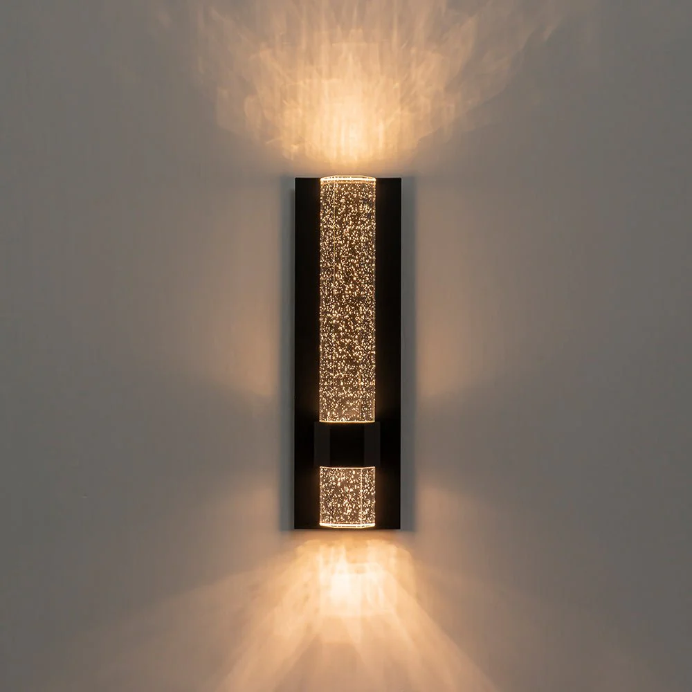 Black Linear Bubble Crystal Tube Dimmable LED Wall Light - Image 12