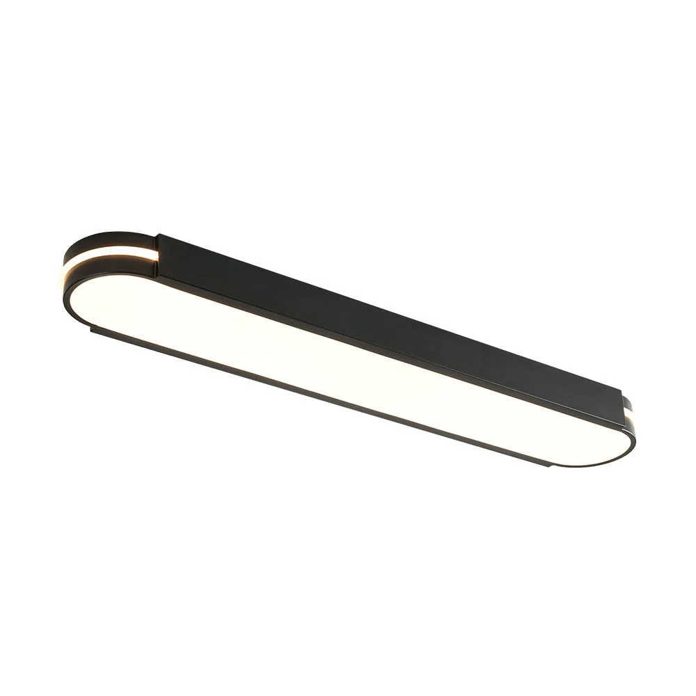 Black Minimalist Oval Dimmable LED Flush Mount Light - Image 10