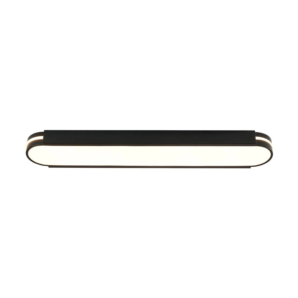 Black Minimalist Oval Dimmable LED Flush Mount Light - Image 11