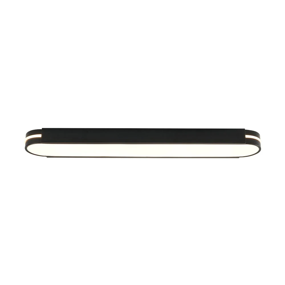 Black Minimalist Oval Dimmable LED Flush Mount Light - Image 12