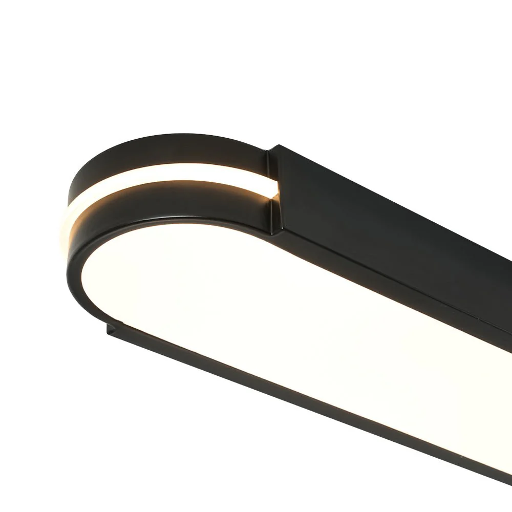 Black Minimalist Oval Dimmable LED Flush Mount Light - Image 15