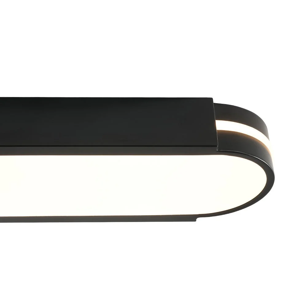 Black Minimalist Oval Dimmable LED Flush Mount Light - Image 17