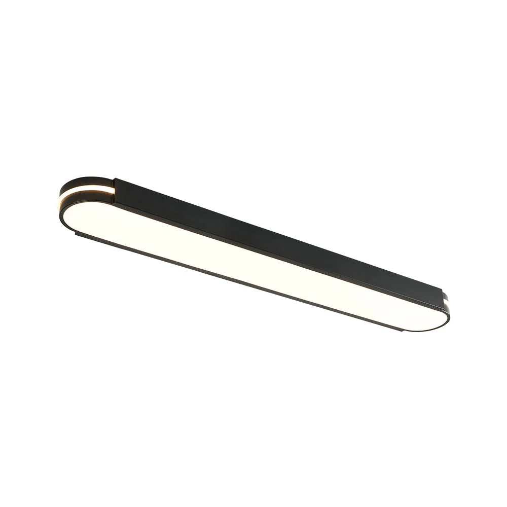 Black Minimalist Oval Dimmable LED Flush Mount Light - Image 19