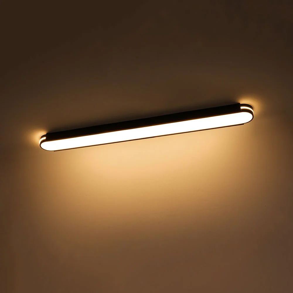 Black Minimalist Oval Dimmable LED Flush Mount Light - Image 26