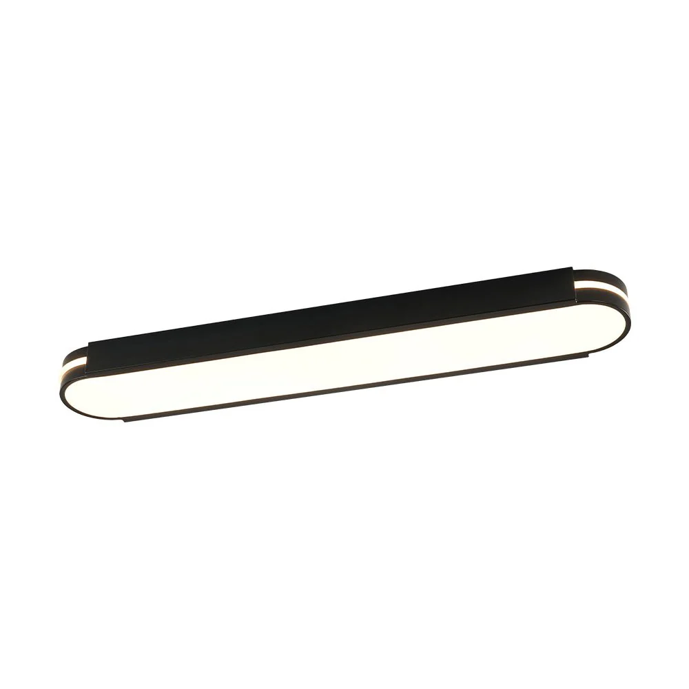 Black Minimalist Oval Dimmable LED Flush Mount Light - Image 3
