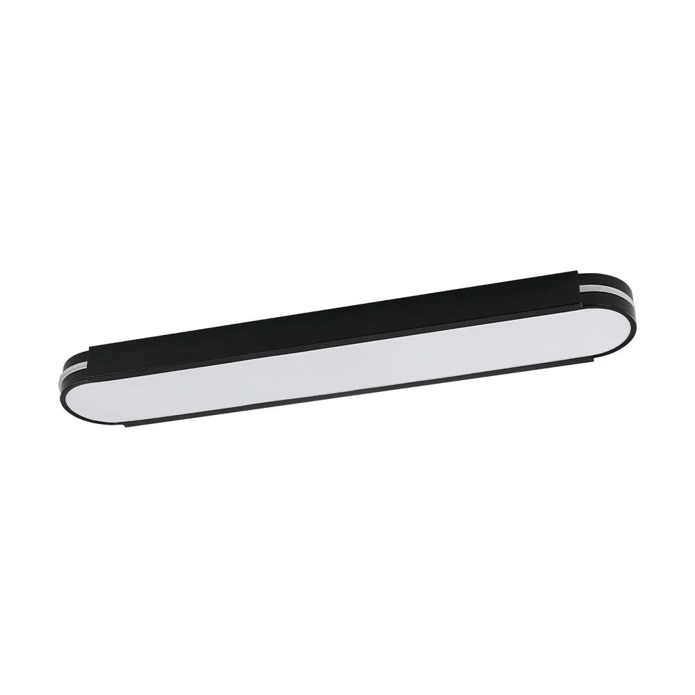 Black Minimalist Oval Dimmable LED Flush Mount Light - Image 4