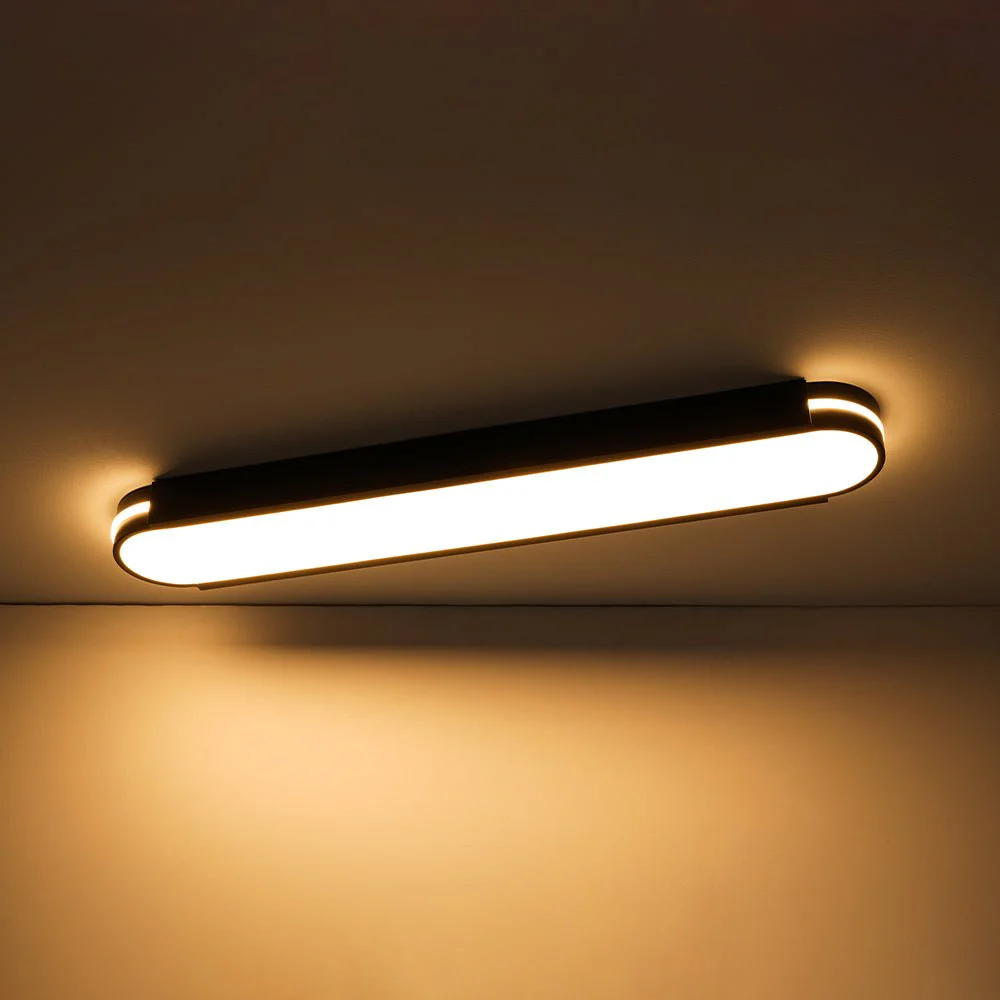 Black Minimalist Oval Dimmable LED Flush Mount Light - Image 5
