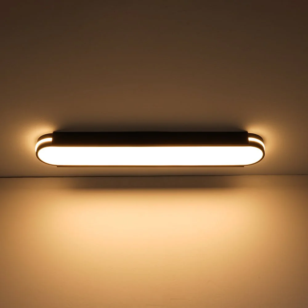 Black Minimalist Oval Dimmable LED Flush Mount Light - Image 6