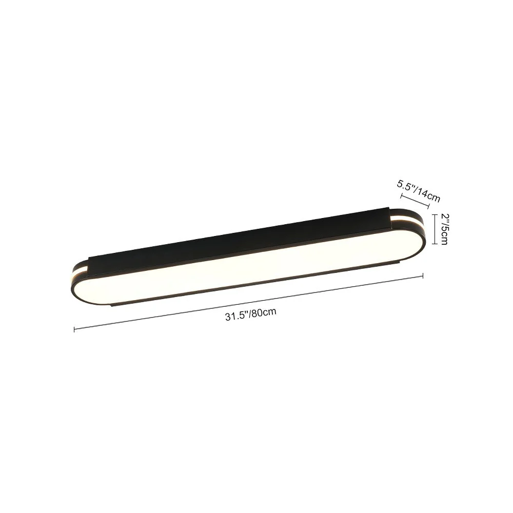 Black Minimalist Oval Dimmable LED Flush Mount Light - Image 7