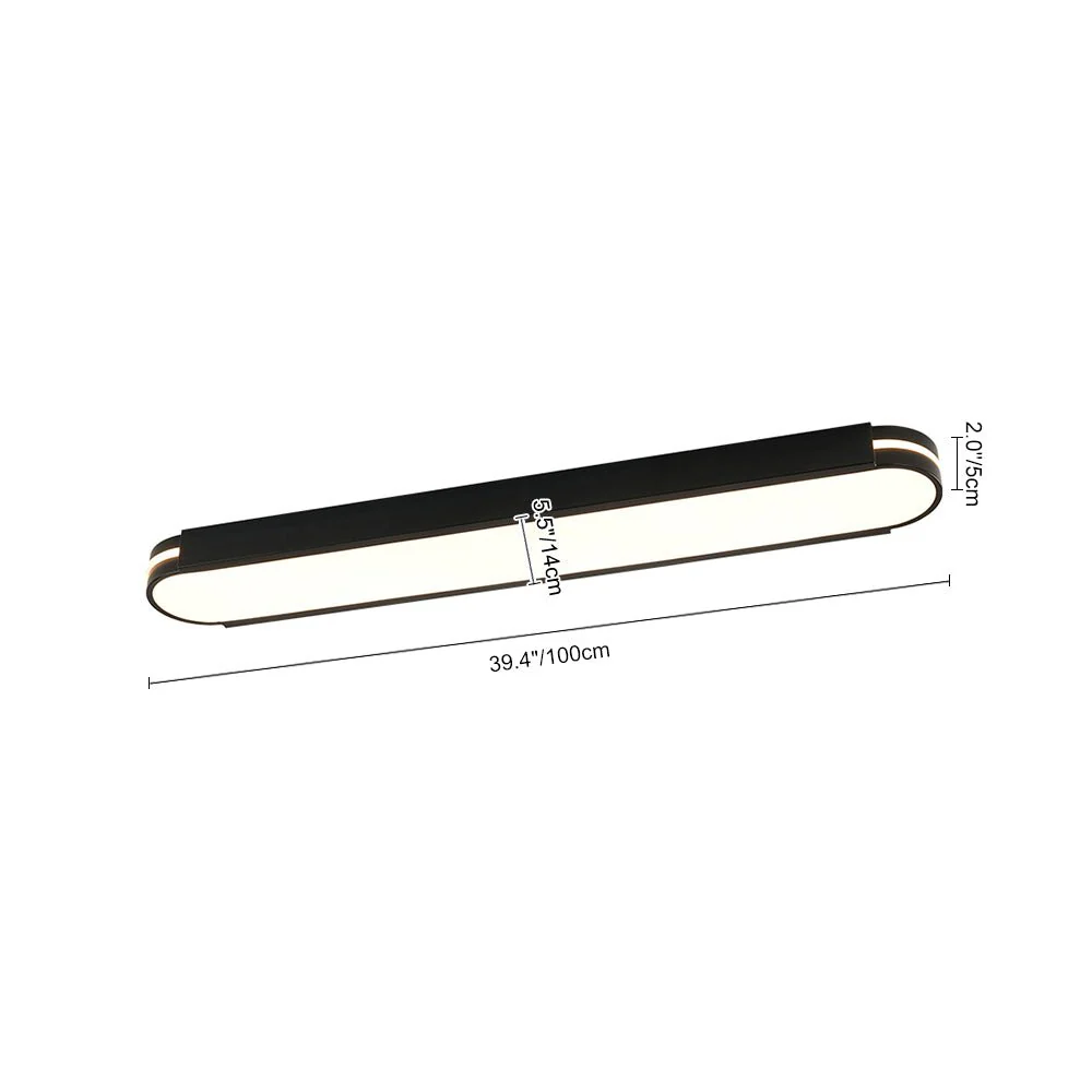 Black Minimalist Oval Dimmable LED Flush Mount Light - Image 8