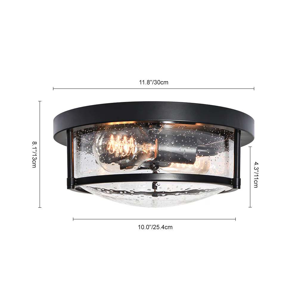 Black Seeded Glass Flush Mount - Image 11