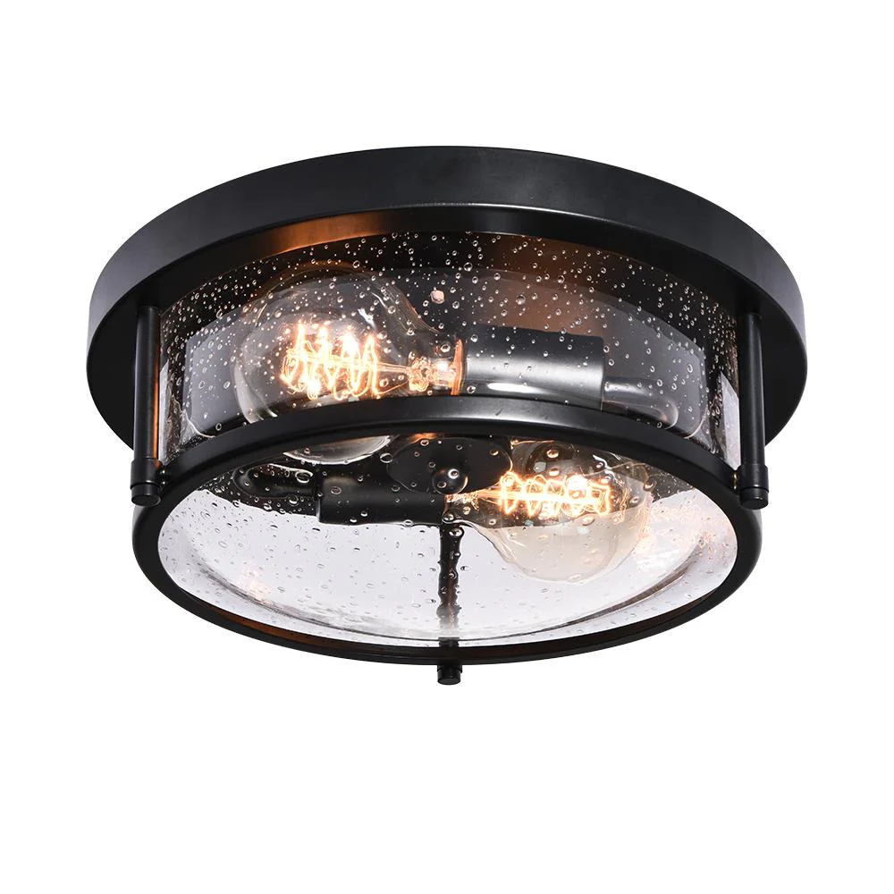 Black Seeded Glass Flush Mount - Image 6