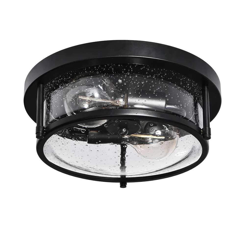 Black Seeded Glass Flush Mount - Image 7