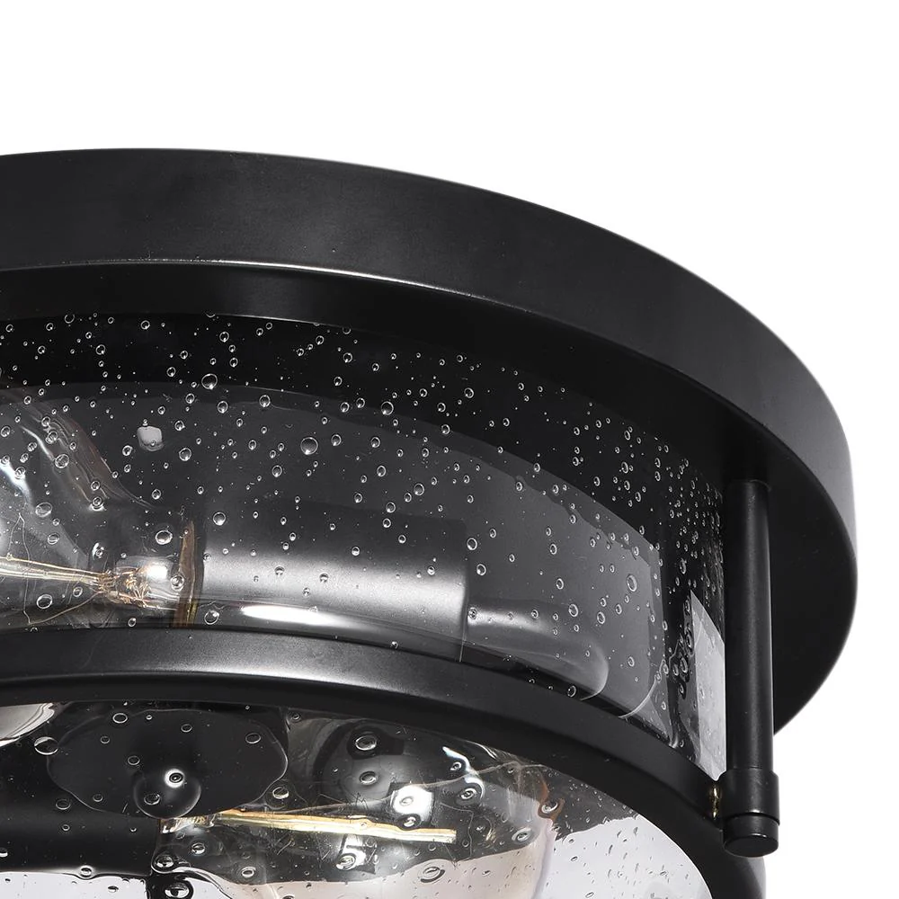 Black Seeded Glass Flush Mount - Image 8