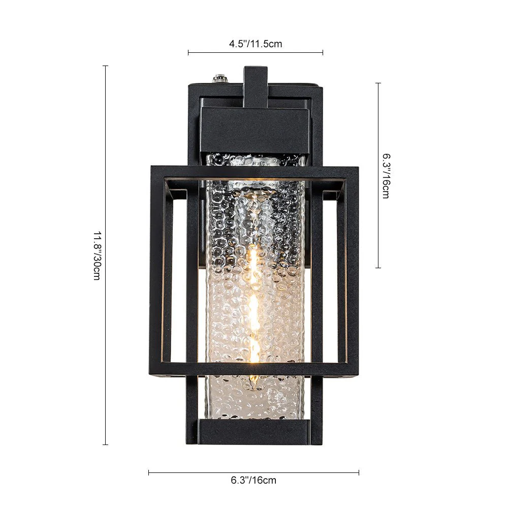 IP23 Black Waterproof 1-Light Square Cage Outdoor Wall Sconce - Image 11