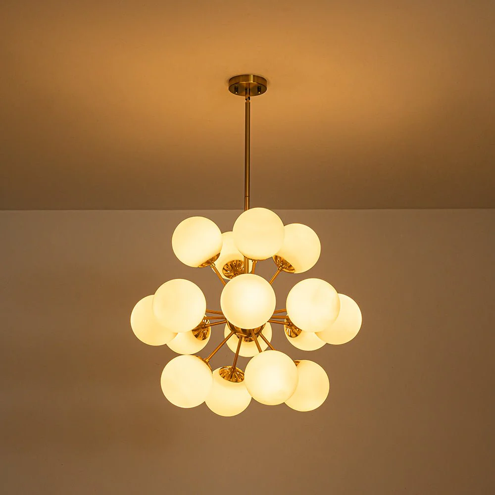 Bloom Frosted Glass Bubble Sphere Sputnik Chandelier - Image 10