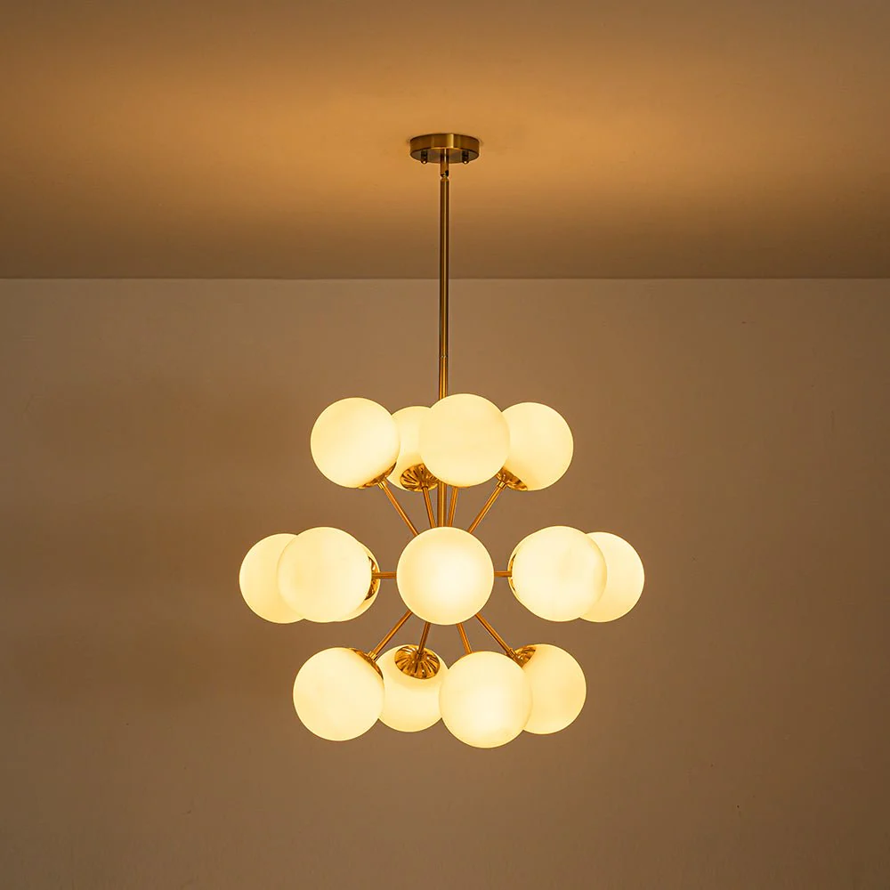 Bloom Frosted Glass Bubble Sphere Sputnik Chandelier - Image 11