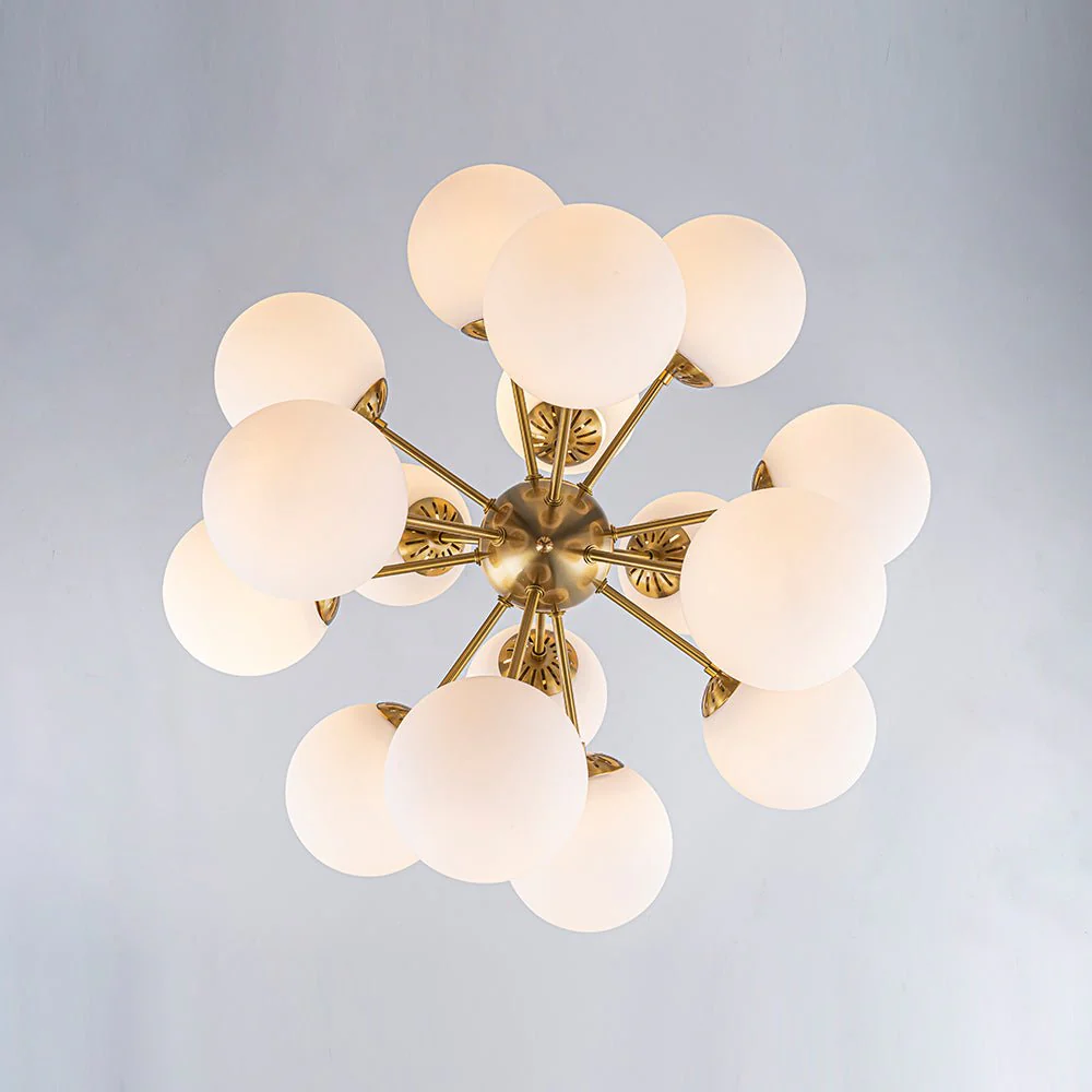 Bloom Frosted Glass Bubble Sphere Sputnik Chandelier - Image 9