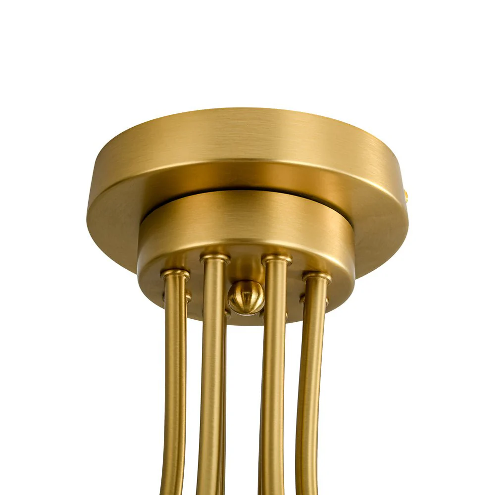 Bloom 8-Light Rippled Glass Globe Bubble Round Semi Flush - Image 11