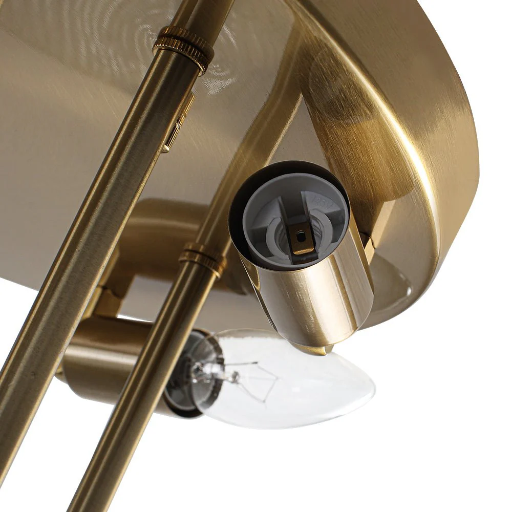 Bloom Brass 6-Light Tiered Rippled Glass Round Semi Flush Mount - Image 14