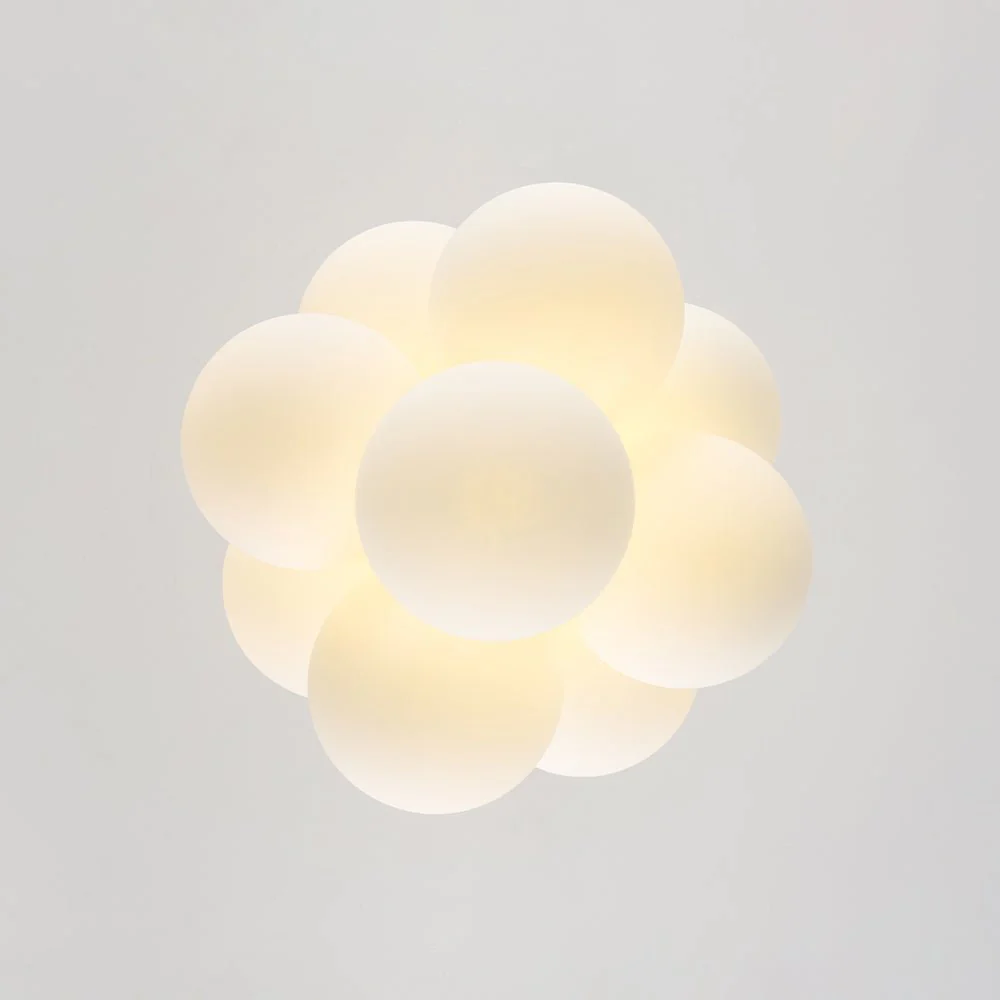 Bloom Brass Cluster Opal Glass Globe Bubble Chandelier - Image 11