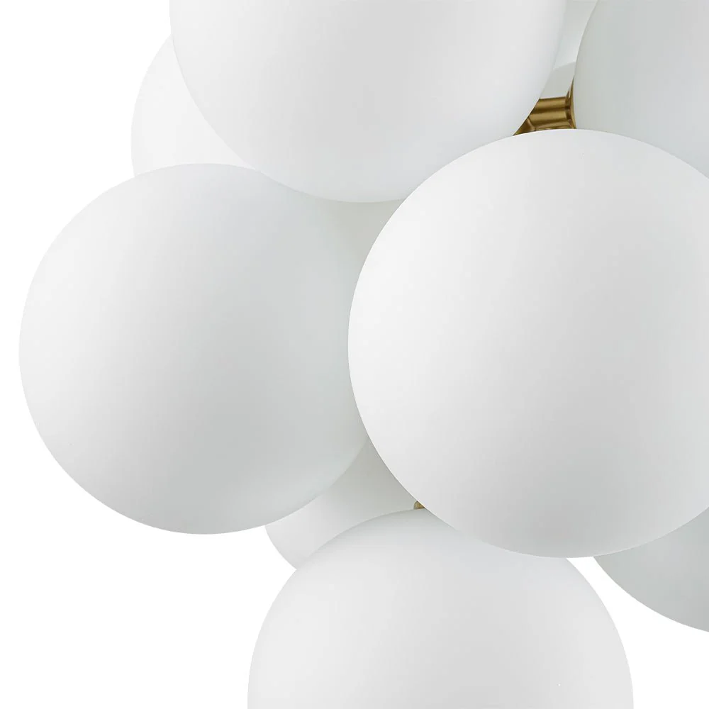 Bloom Brass Cluster Opal Glass Globe Bubble Chandelier - Image 13