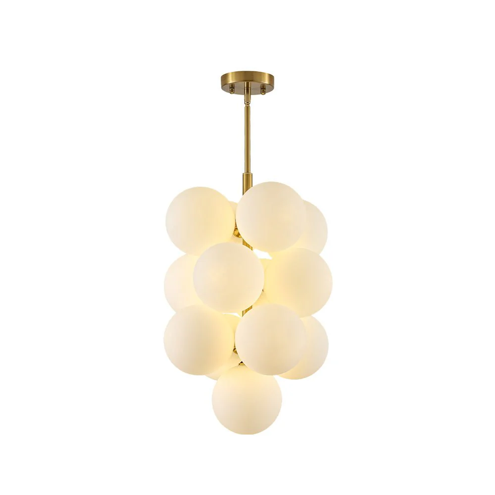 Bloom Brass Cluster Opal Glass Globe Bubble Chandelier - Image 3