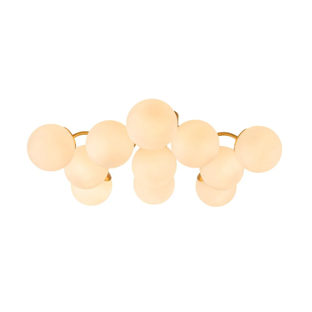 Bloom Brass Frosted Glass Bubble Semi Flush Chandelier - Image 15