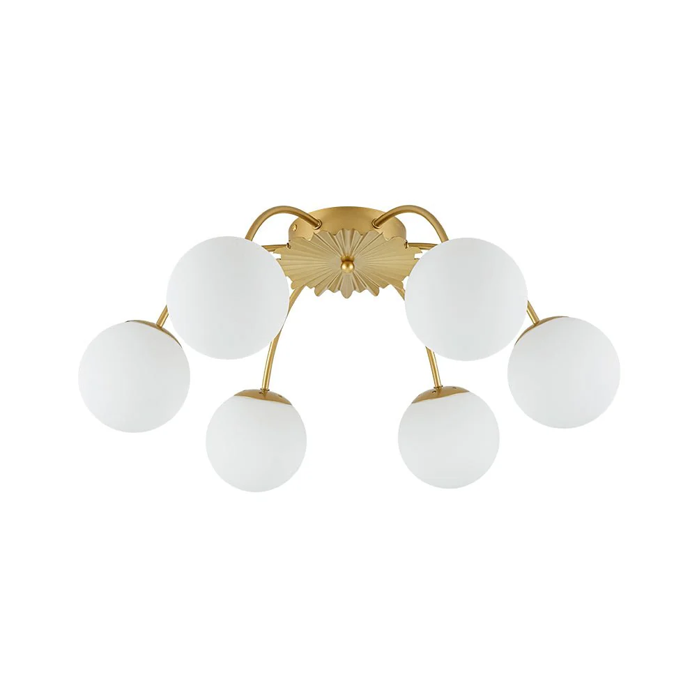 Bloom Dimmable Opal Glass Globe Bubble Semi Flush Chandelier - Image 12