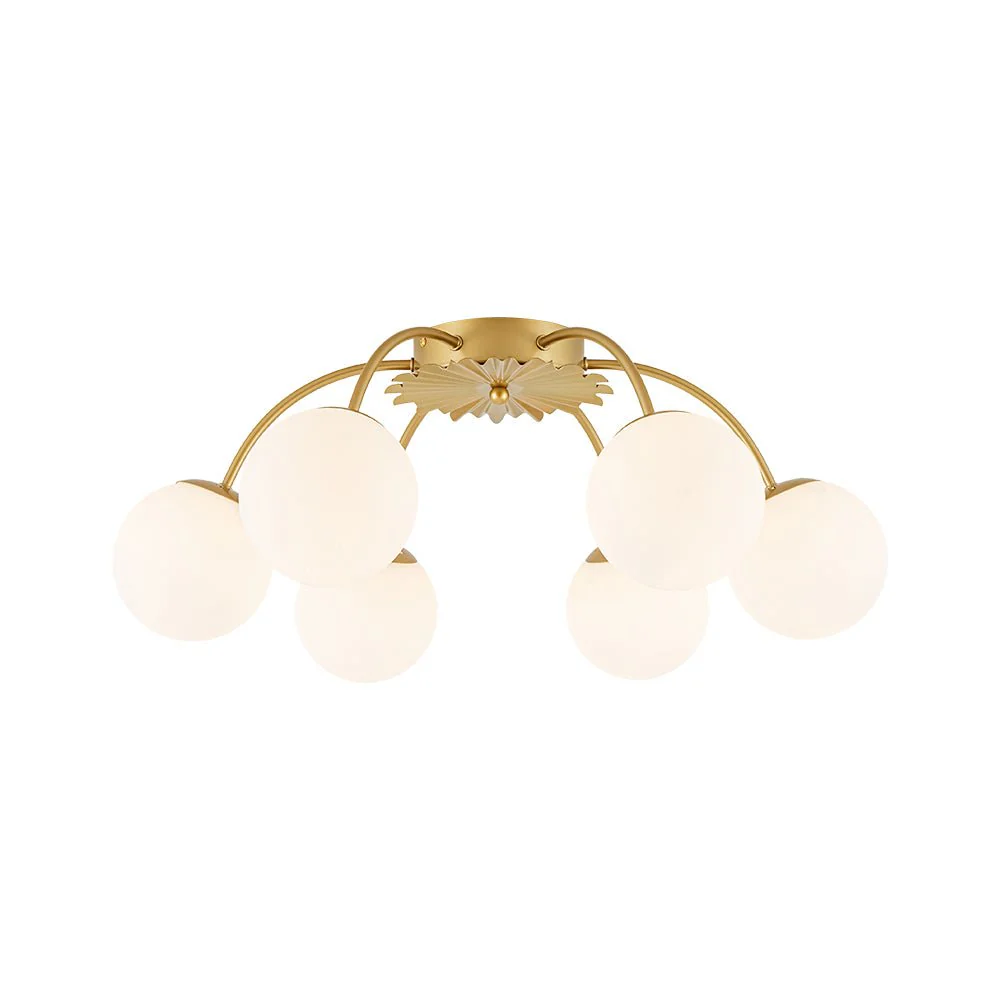 Bloom Dimmable Opal Glass Globe Bubble Semi Flush Chandelier - Image 13