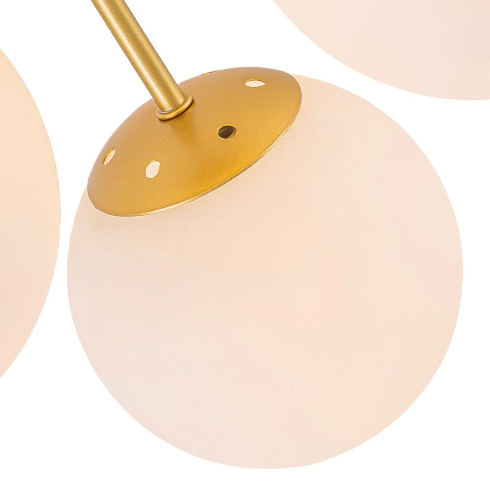 Bloom Dimmable Opal Glass Globe Bubble Semi Flush Chandelier - Image 15