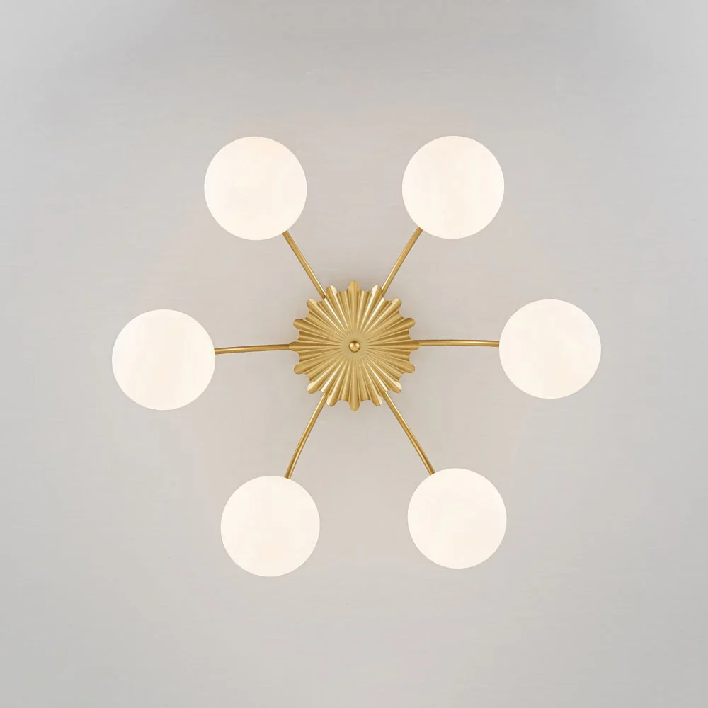 Bloom Dimmable Opal Glass Globe Bubble Semi Flush Chandelier - Image 16
