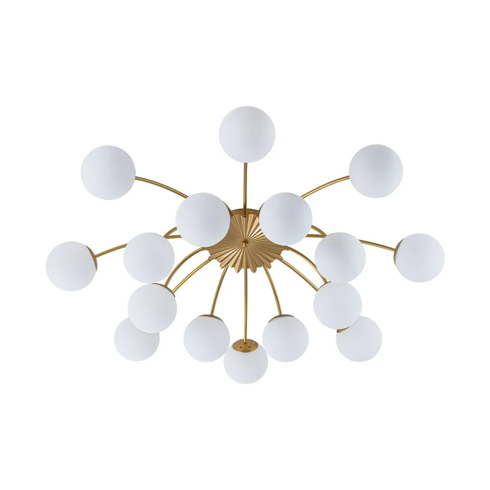 Bloom Dimmable Opal Glass Globe Bubble Semi Flush Chandelier - Image 6