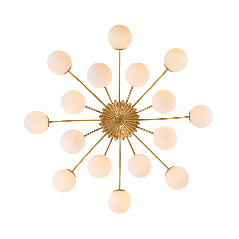 Bloom Dimmable Opal Glass Globe Bubble Semi Flush Chandelier - Image 9