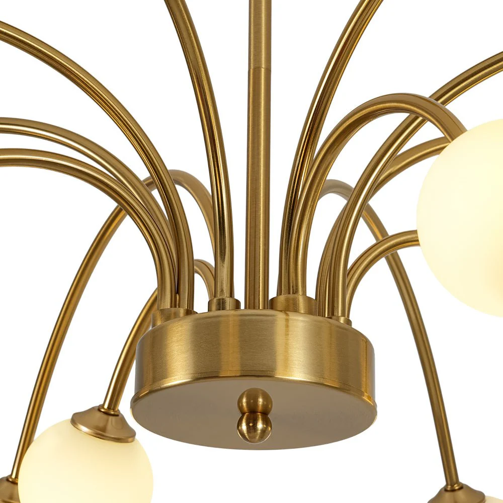 Bloom Frosted Glass Bubble Arched Arm Sputnik Chandelier - Image 15