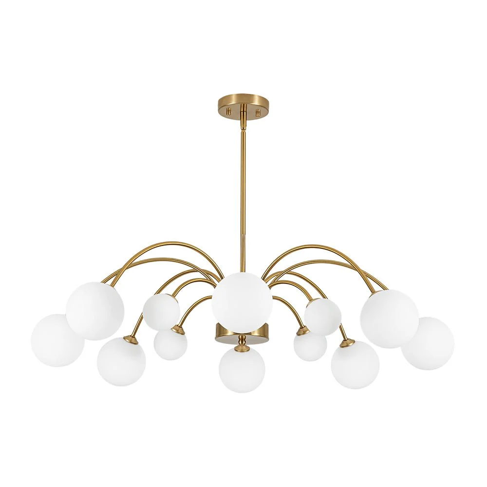 Bloom Frosted Glass Bubble Arched Arm Sputnik Chandelier - Image 3