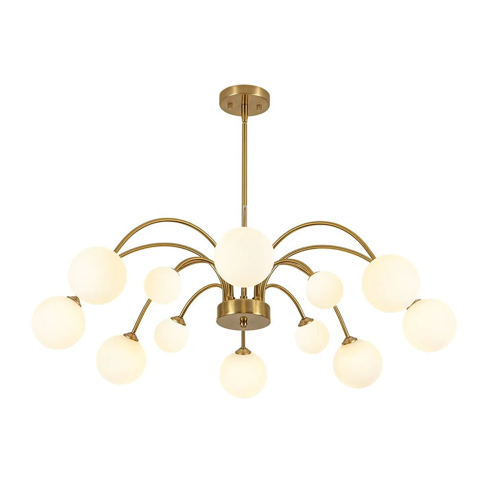 Bloom Frosted Glass Bubble Arched Arm Sputnik Chandelier - Image 5