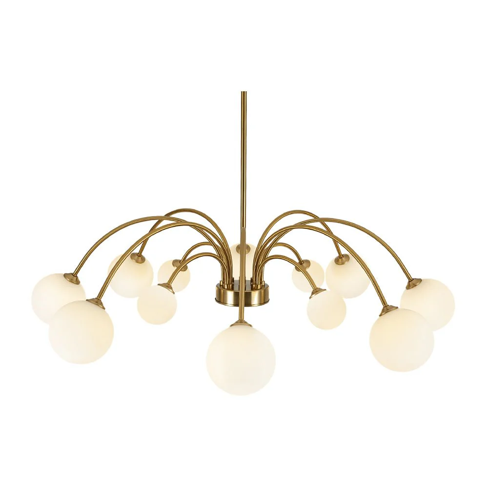 Bloom Frosted Glass Bubble Arched Arm Sputnik Chandelier - Image 6