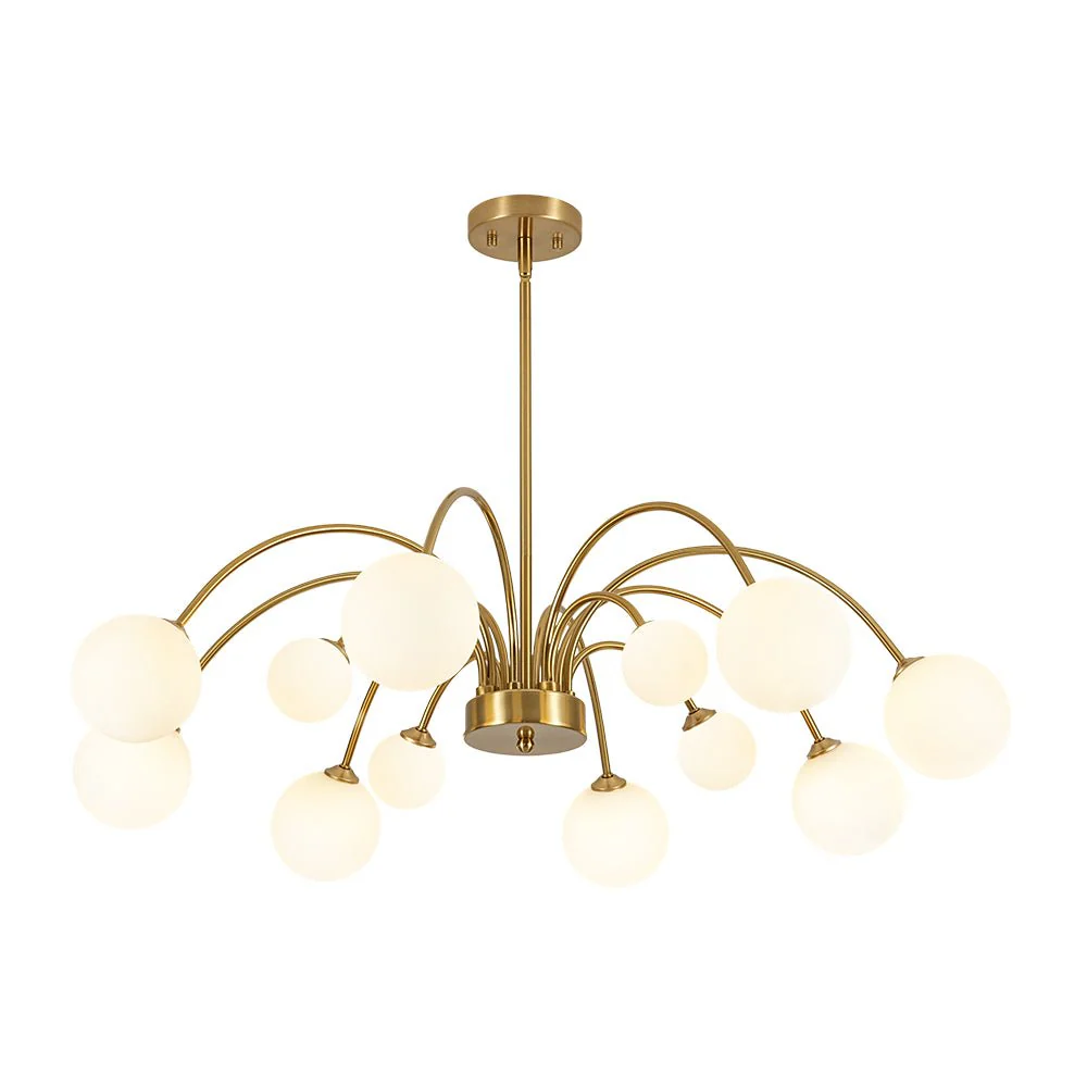 Bloom Frosted Glass Bubble Arched Arm Sputnik Chandelier - Image 7