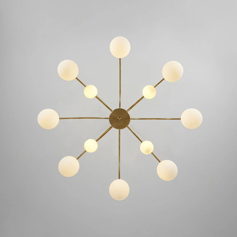 Bloom Frosted Glass Bubble Arched Arm Sputnik Chandelier - Image 8
