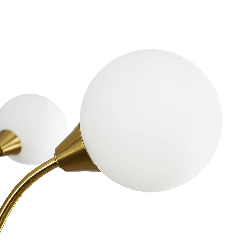 Bloom Frosted Glass Globe Bubble Brass Sputnik Chandelier - Image 12