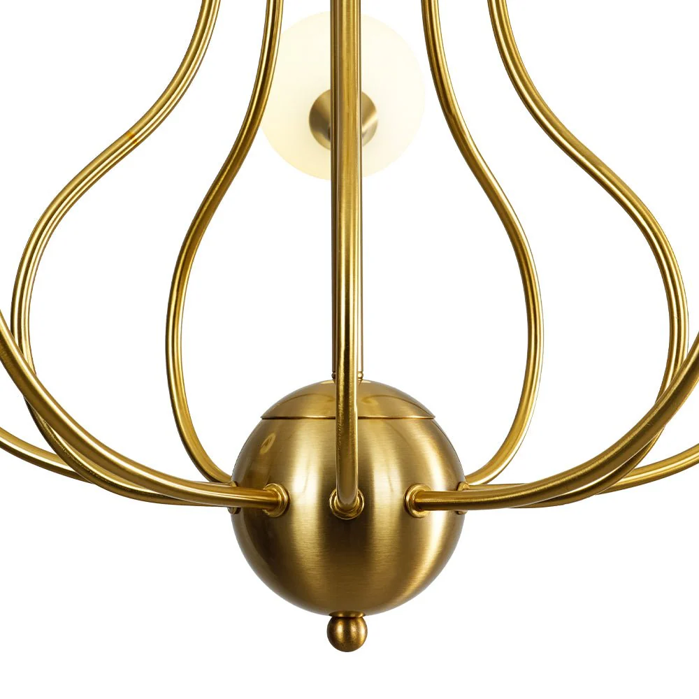 Bloom Frosted Glass Globe Bubble Brass Sputnik Chandelier - Image 13